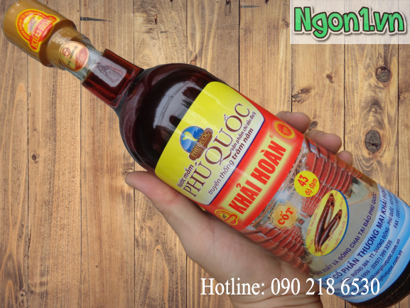 Nước mắm Khải Hoàn - Phú Quốc 43N (chai thủy tinh 520ml)